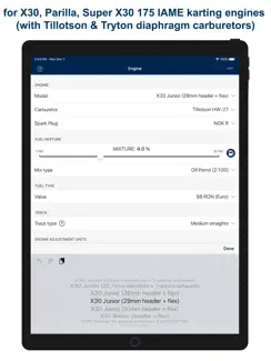 Jetting for IAME X30 Karting iPad image 2