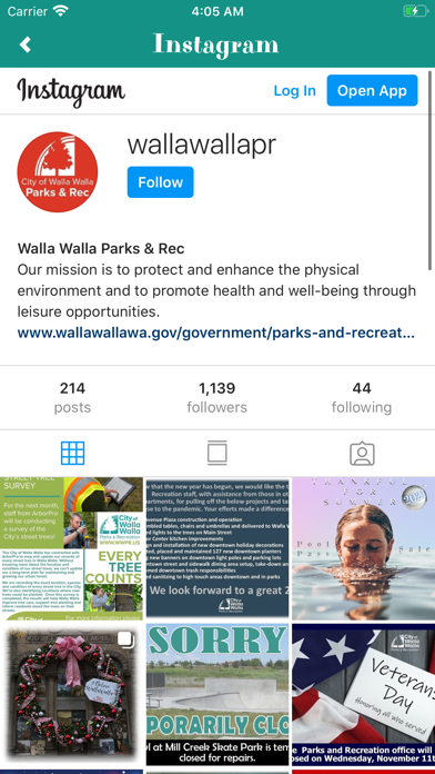 Walla Walla Parks and Rec Screenshot