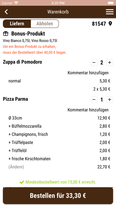 Donatello Pizzeria & Eiscafe Screenshot