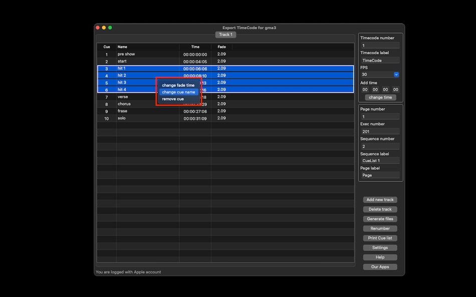 #3. Export TimeCode for gma3 (macOS) 由: OF COURSE Maciej Hofstede