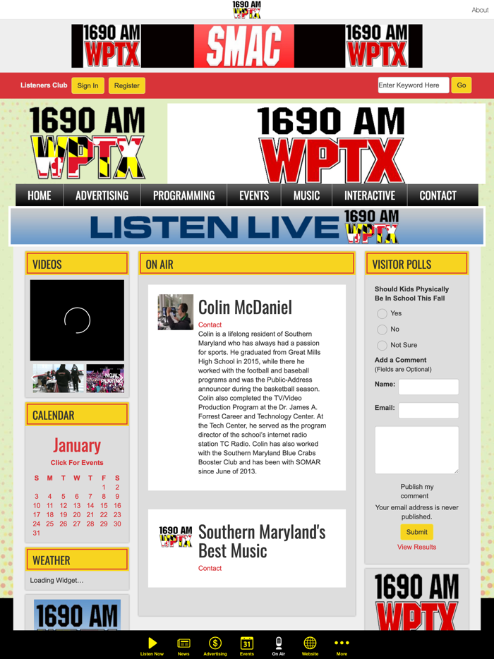 100.7FM and 1690 AM WPTX