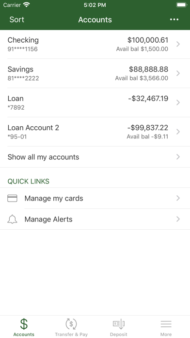 TriCentury Bank Screenshot