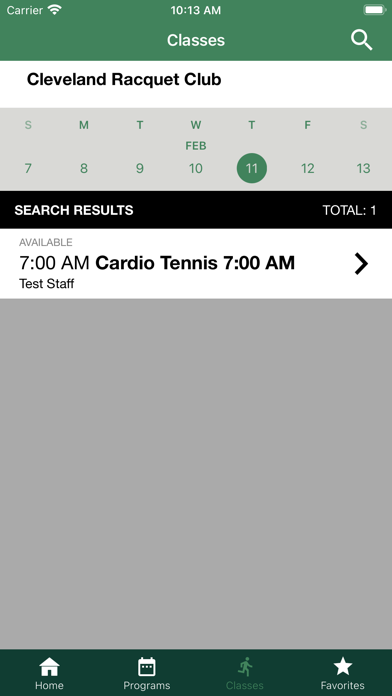 Cleveland Racquet Club Inc Screenshot