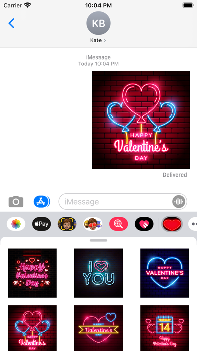 Valentines Day Neon Stickers Screenshot