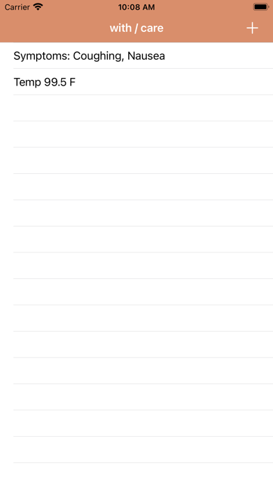 with care - self monitoring Screenshot