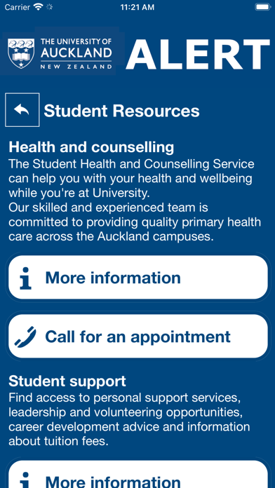 UoA Alert Screenshot