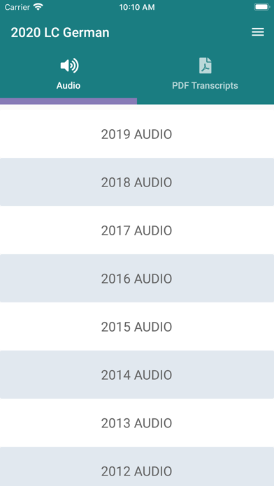LC German Aural Exam Audio Screenshot