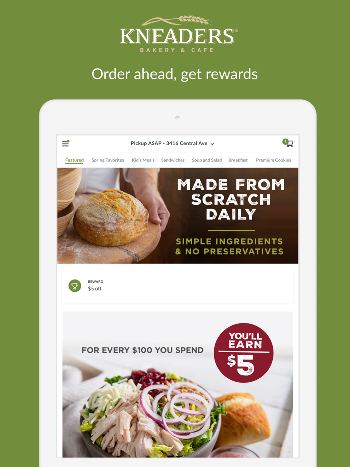 Kneaders Bakery Ordering