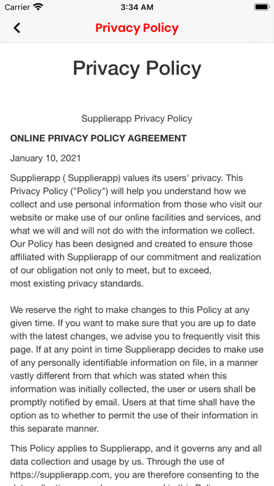 SupplierApp Screenshot