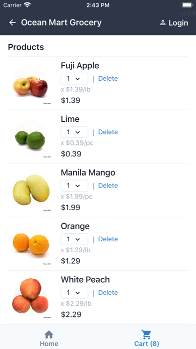 Ocean Mart Grocery Screenshot