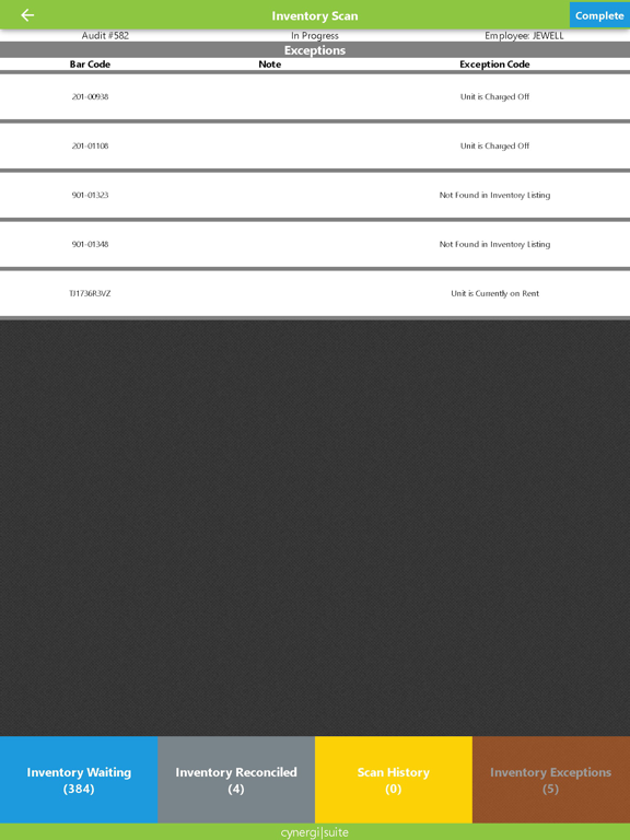Cynergi Inventory Audit screenshot 3