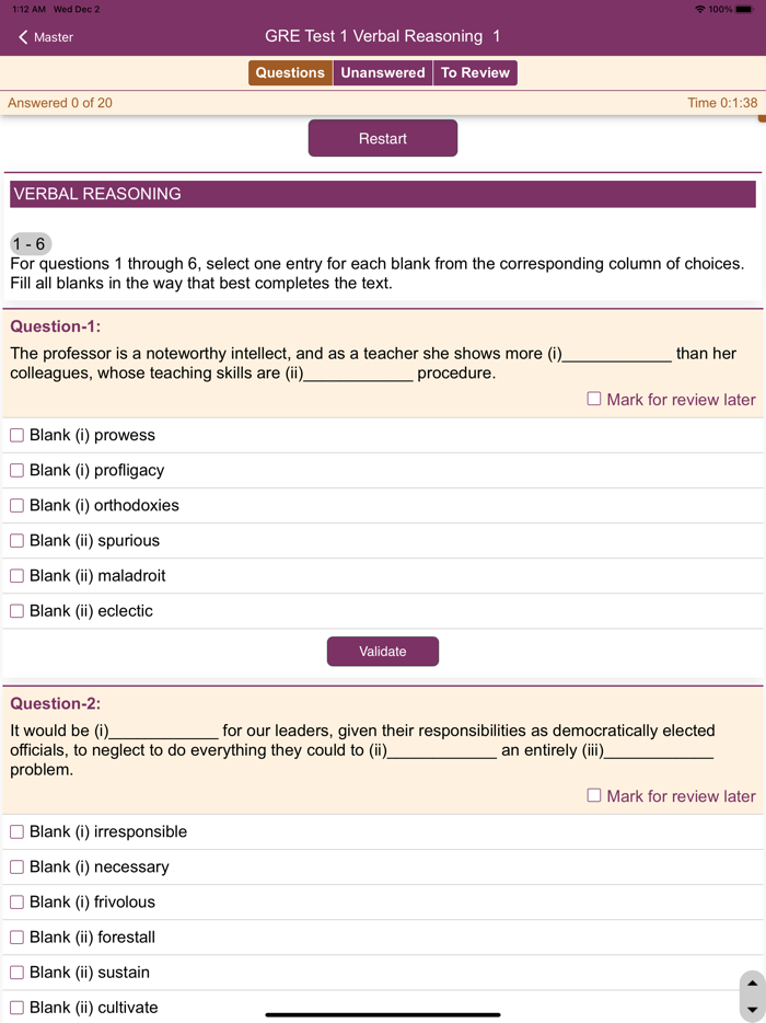GRE Practice Model Tests