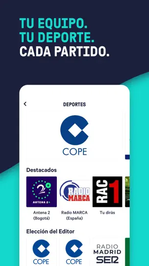 Captura de pantalla de TuneIn Radio: Noticias AM FM en iPhone 6