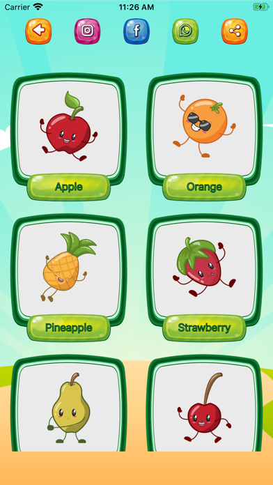 Fruits and Vegetables app Screenshot