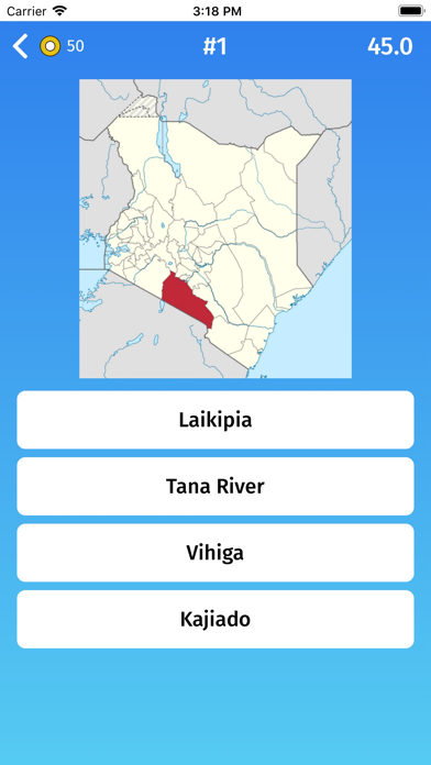 Kenya: Provinces Map Quiz Game Screenshot
