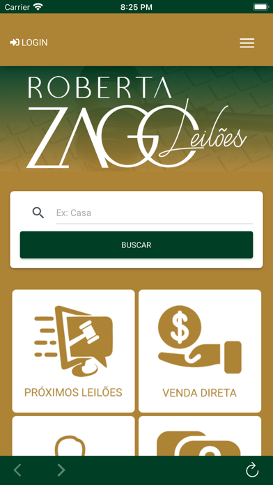Roberta Zago Leilões Screenshot