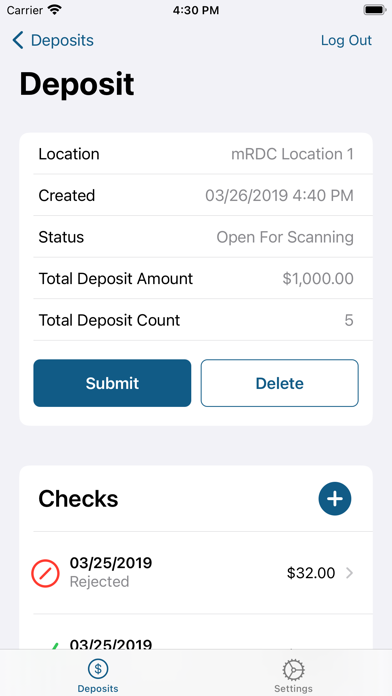 ACU Business Remote Deposit Screenshot