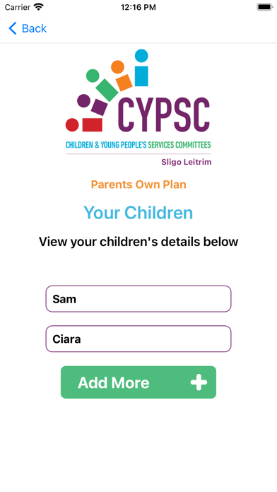 CYPSC – Parents Own Plan screenshot 2