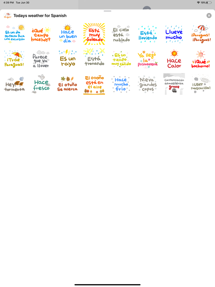 Todays weather for Spanish