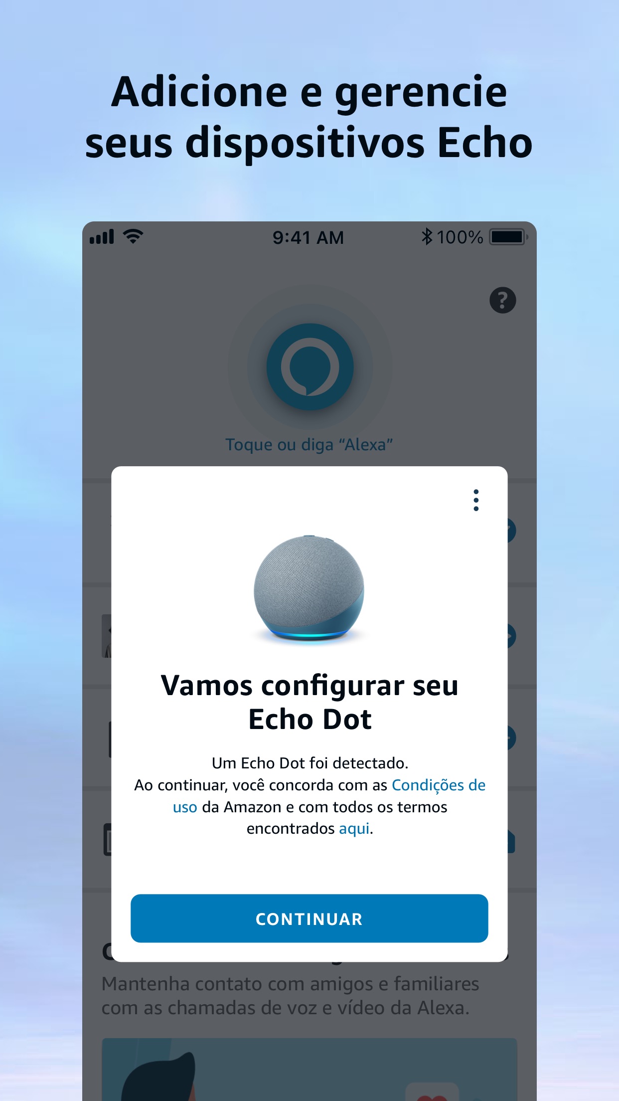 Screenshot do app Amazon Alexa