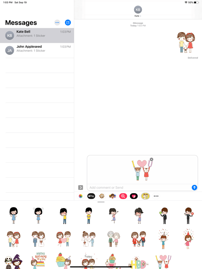 Cohabit Couple Stickers