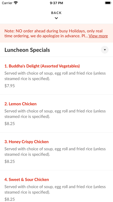 China Wall Restaurant Screenshot