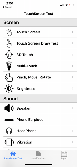 ‎Touchscreen Test Screenshot