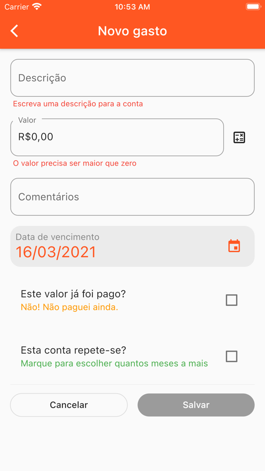 #4. Minhas Contas (iOS) By: Wayne Johnson