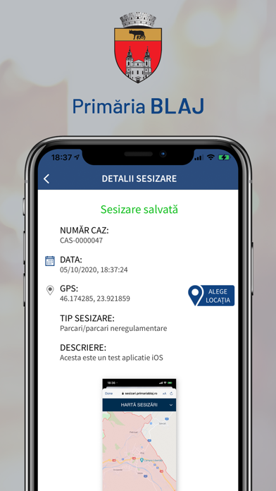 Primăria Blaj Sesizări Screenshot
