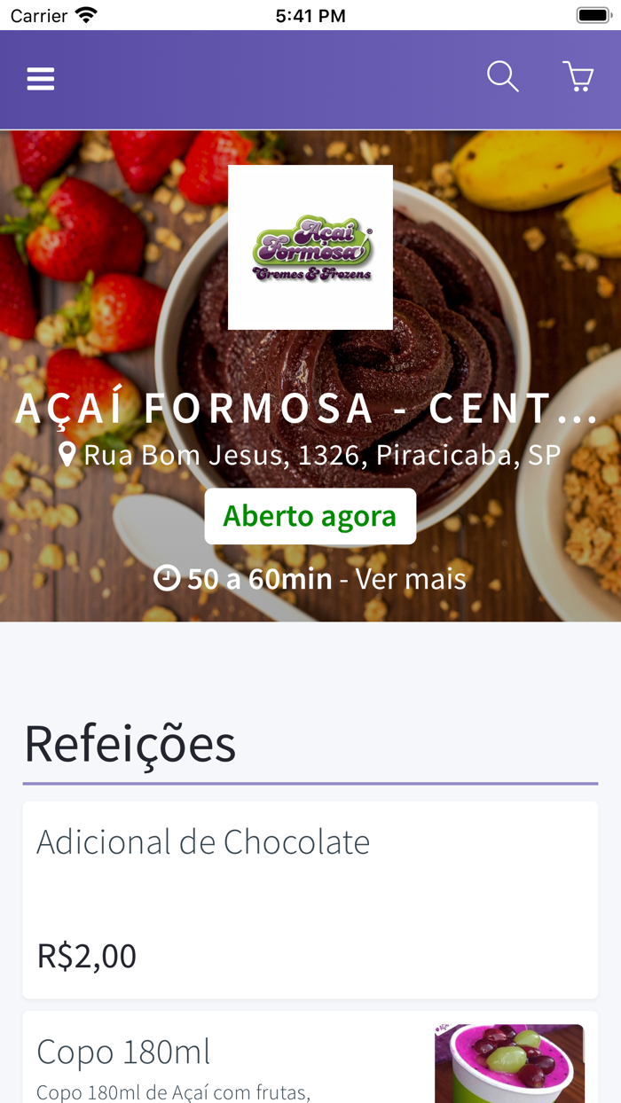 Açaí Formosa Piracicaba