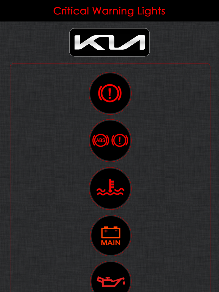 KIA Warning Lights Meaning