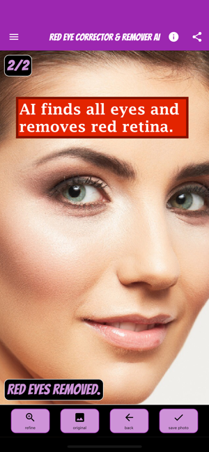 ‎Red Eye Corrector & Remover AI Screenshot