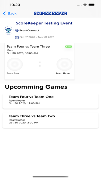 ScoreKeeper - EventConnect Screenshot