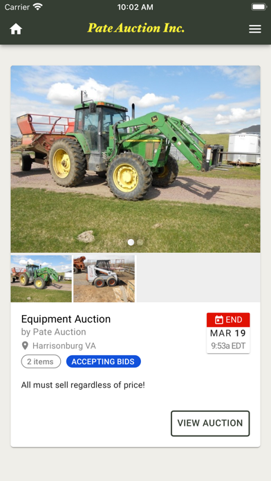 Pate Auction Screenshot