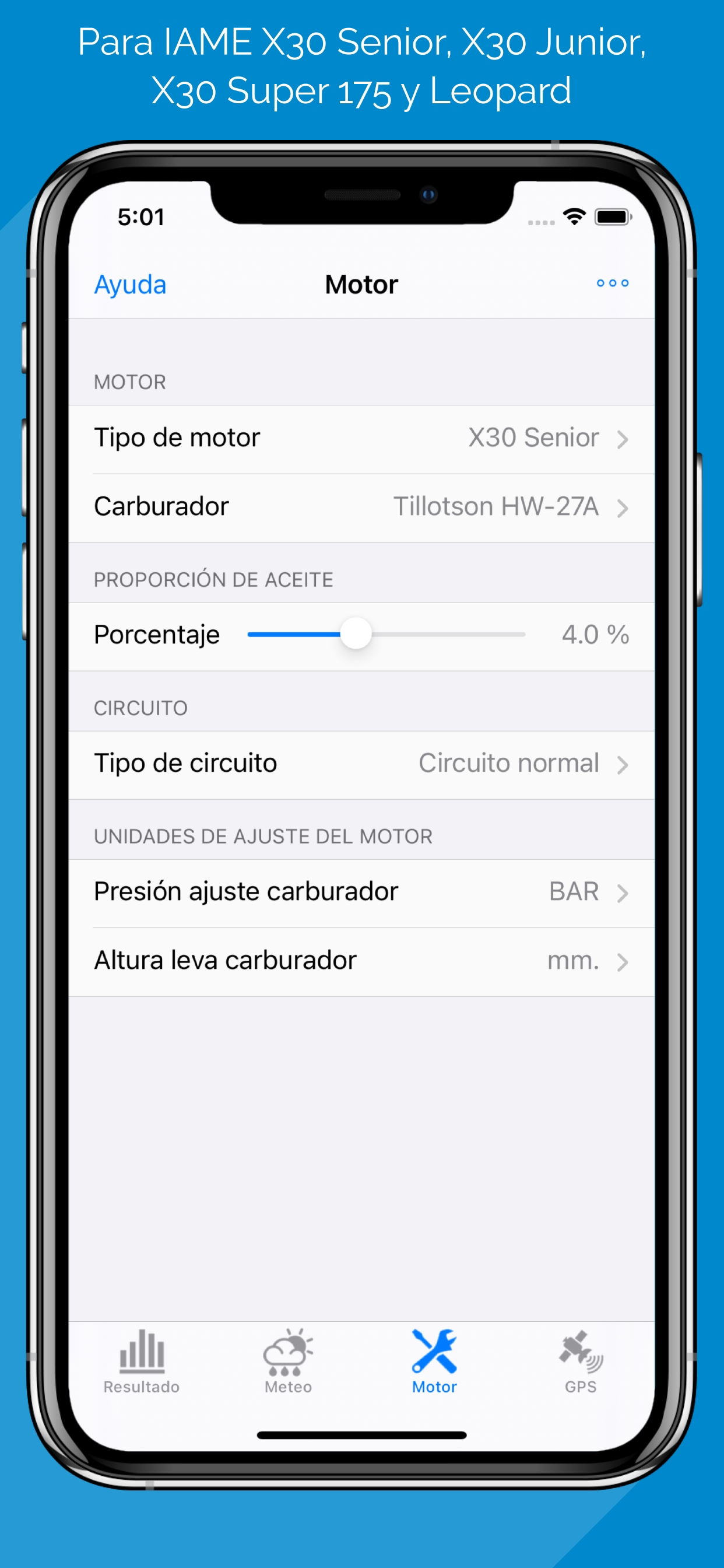 Carburación para motores IAME