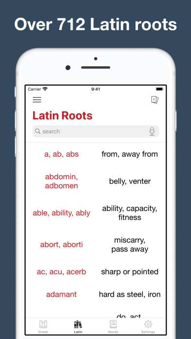 Greek and Latin Roots Screenshot