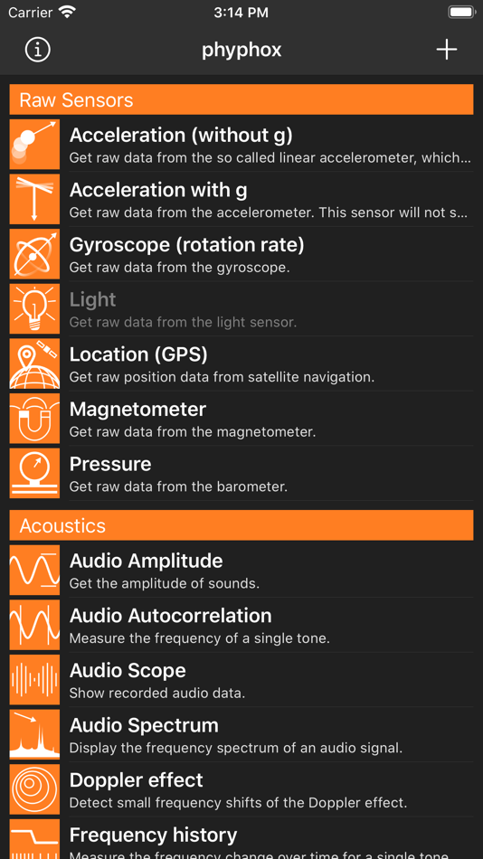 #1. phyphox (iOS) 由: RWTH Aachen University