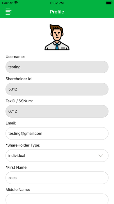 HNO Shareholder Portal Screenshot