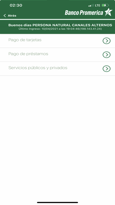 Banco Promerica Móvil Screenshot