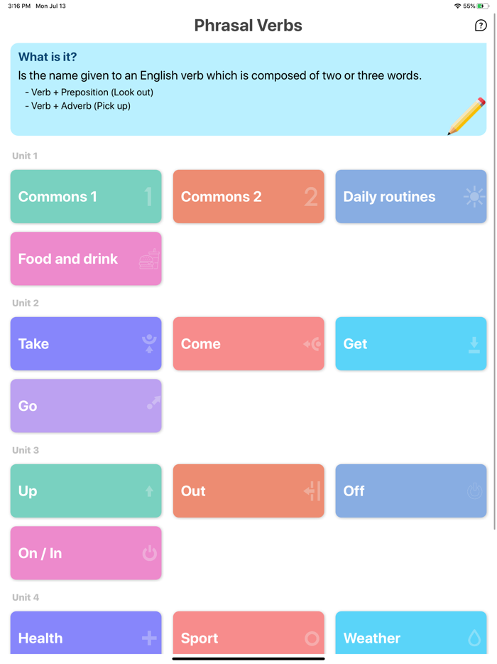 Phrasal Verbs App