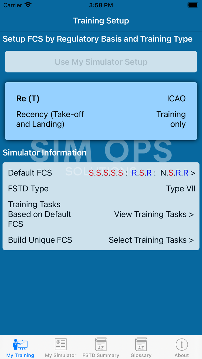 Sim Ops ICAO 9625 Calculator