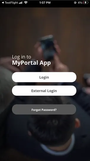 Screenshot von MyPortal App auf dem iPhone 1