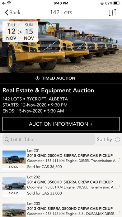 Weaver Auctions Screenshot