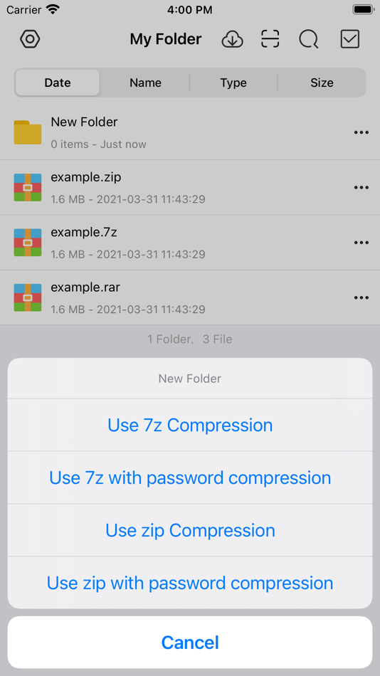 #3. Unzip zip rar 7z format (iOS) 由: 贤 邹