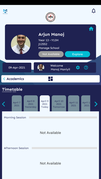 M School Parent Portal Screenshot