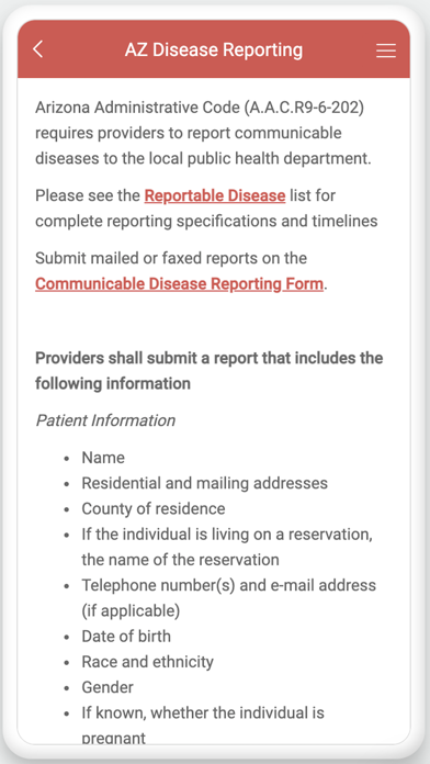 AZ Infectious Disease Resource Screenshot