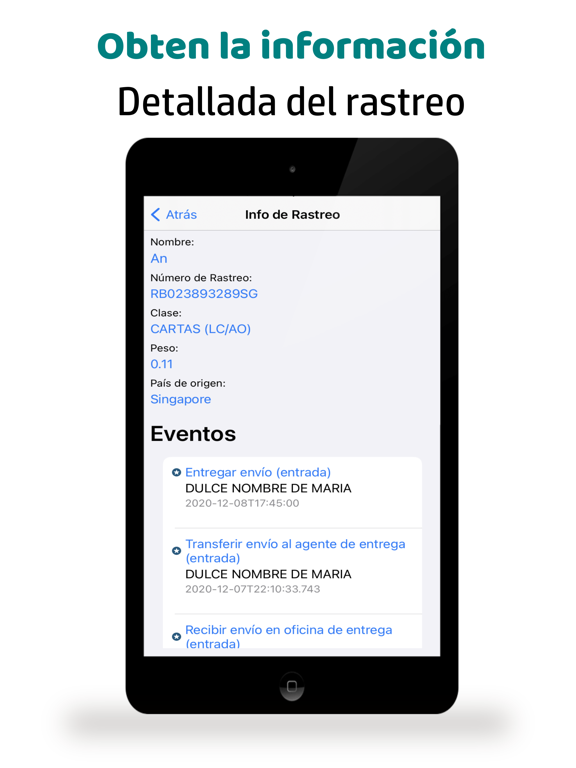 Screenshot #5 pour Rastrear Paquetes SV