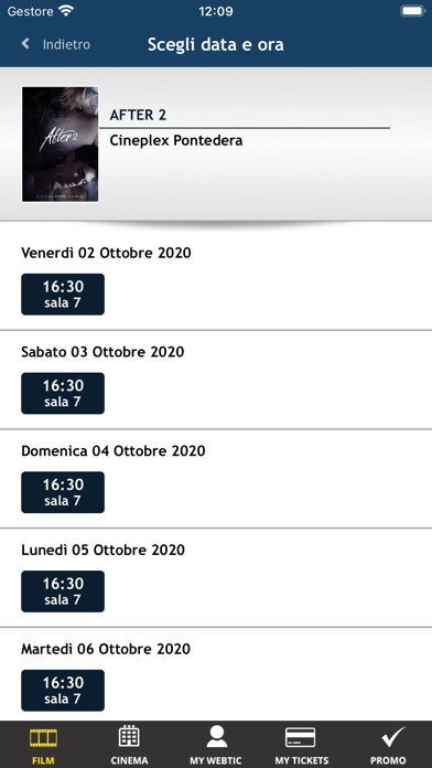 Webtic Ferrero Cinemas Screenshot