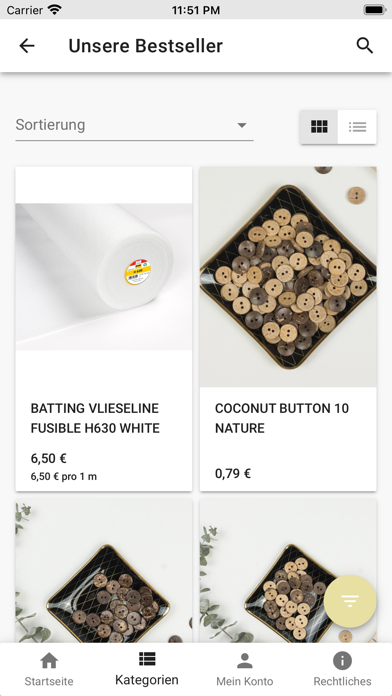 KATTUN-Stoffe.de Shopping Screenshot
