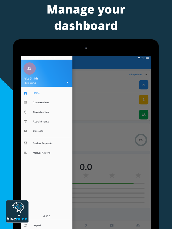 Hivemind CRM iPad screenshot 2 - Productivity app